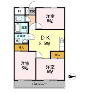ベルファースト府中【1階】の間取り