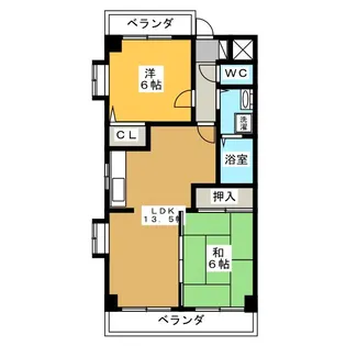 ラ・ガール・ウエスト【3階】の間取り