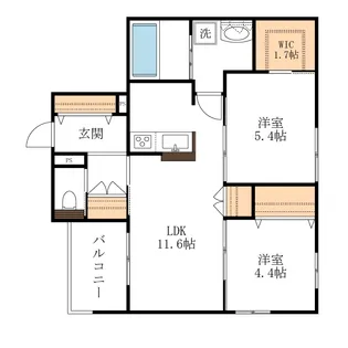 Grace court西棟【2階】の間取り