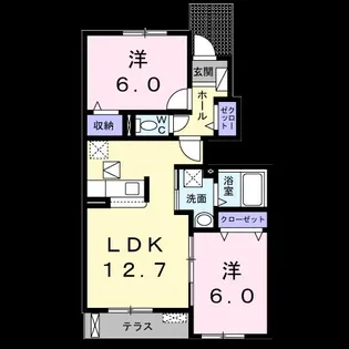 シェーヌII【1階】の間取り