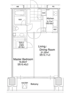 東京都中央区築地1【マンション】の間取り