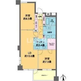 カスタリア高輪【6階】の間取り