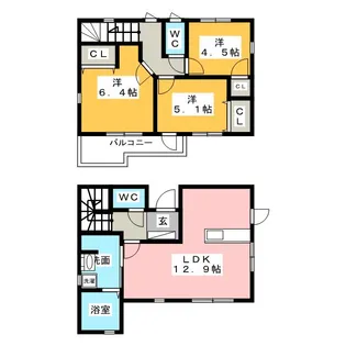 愛知県名古屋市中村区烏森町7【一戸建】の間取り
