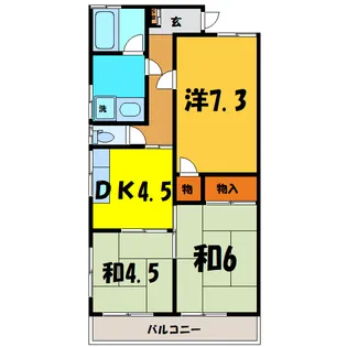 オリエンタルコーポ小林 A/B【2階】の間取り