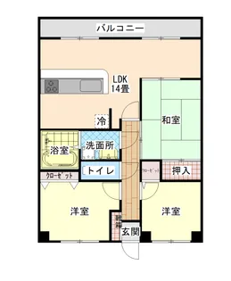 サンロイヤル金生【5階】の間取り