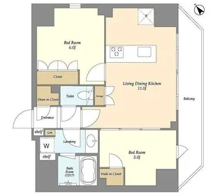 ルジェンテ・バリュ上野根岸【7階】の間取り