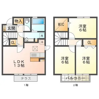 アリエッタB棟【2階】の間取り