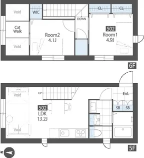 SUCCEED RESIDENCE KAMEIDO【5階】の間取り