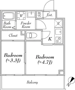ルネサンスコート高田馬場Calme【2階】の間取り