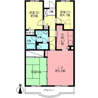 ベルドミール鶴川【5階】の間取り