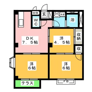 エレガンスイシグレ【1階】の間取り