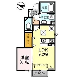 グランドゥール東森田【1階】の間取り