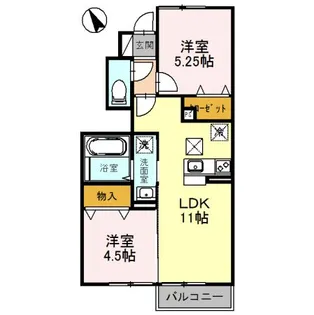 ヴィルヌーブ F棟【1階】の間取り