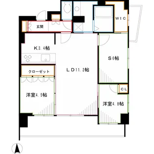 クリオ武蔵小金井フロントアベニュー【1階】の間取り