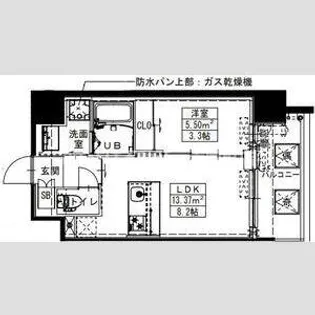 S-RESIDENCE難波西alter【12階】の間取り