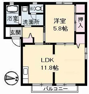 フレグランス駅家【1階】の間取り