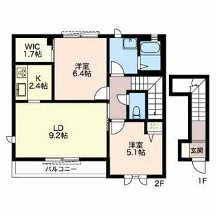 ファミーユスズキ F【2階】の間取り