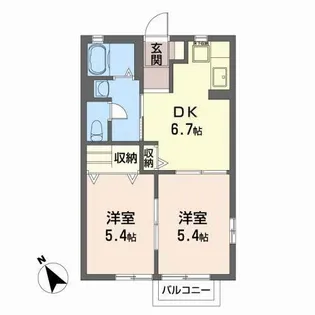 アルカディアII【1階】の間取り