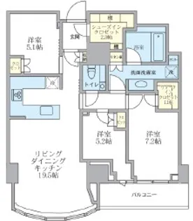 パークコート神宮北参道ザタワー パークコート神宮北参道 ザ タワー【19階】の間取り