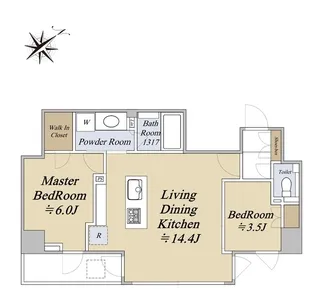 クレストコート旗の台【5階】の間取り