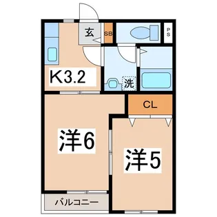 ラ・ボシェール【1階】の間取り