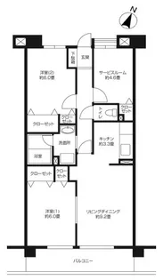 鷺沼ローズプラザ【5階】の間取り
