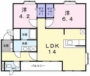ヒルサイドテラス【2階】の間取り