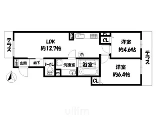セジュール烏丸御池【1階】の間取り