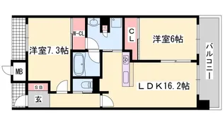 アルファステイツ野里【10階】の間取り
