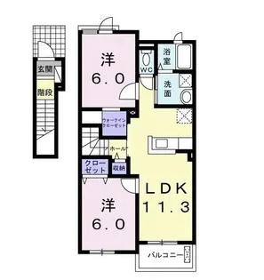 グラースA【2階】の間取り
