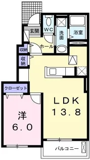 オーベルジーヌ【1階】の間取り