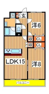 コーポラスMASUDA2番館【1階】の間取り