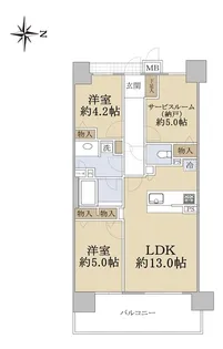 ラフィネス西宮北口ノースコート【9階】の間取り