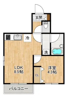 ドミールこまぎ乃【1階】の間取り