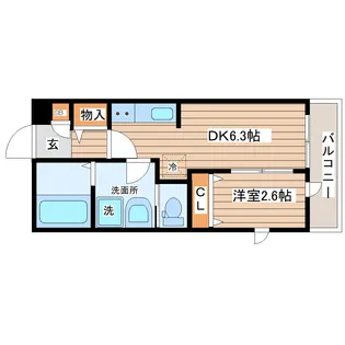 【新築】ガス割第15弾 プログレス河原町【3階】の間取り