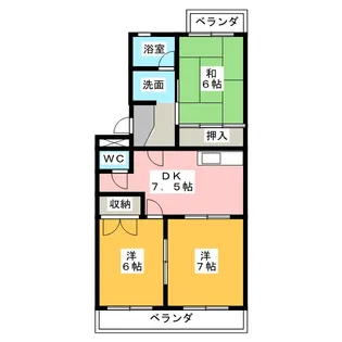 コーポトマトII【3階】の間取り