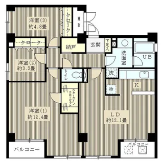 エステージ御殿山【3階】の間取り