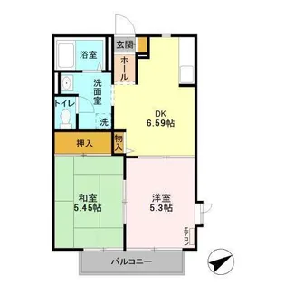 グランメールA【1階】の間取り