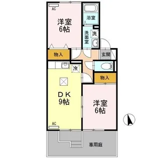 ベルウッドA【1階】の間取り