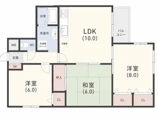 ミストラル芦屋東山【2階】の間取り