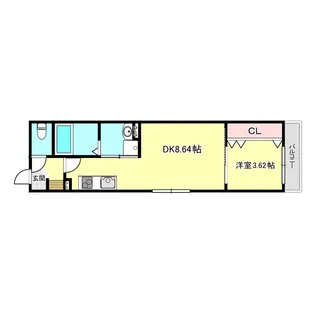 ジュネスMimi東加古川【2階】の間取り