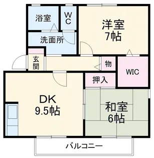ハイカムールSUWA B棟【1階】の間取り
