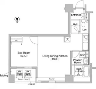 コンフォリア銀座EAST【6階】の間取り