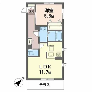 エンカーサ宝殿A棟【1階】の間取り