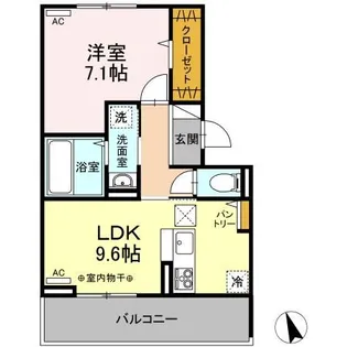 サンモール松山【1階】の間取り