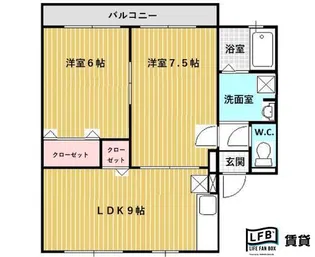 エクリューB棟【2階】の間取り