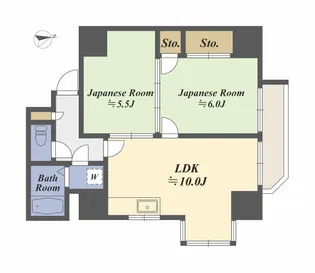 ライオンズマンション荒町【3階】の間取り