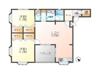 アフィラムめかる【3階】の間取り