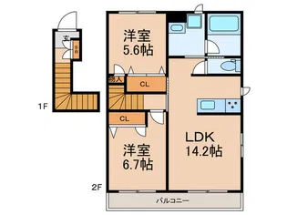 Les Soeurs上板橋【2階】の間取り