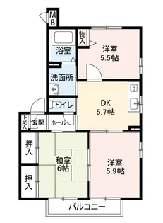 第二メグミハイツ A棟【2階】の間取り